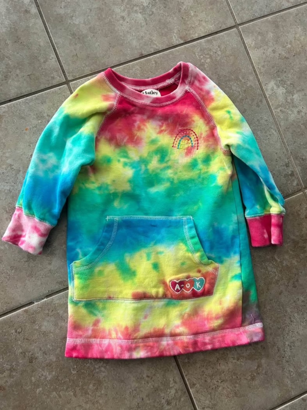 🌈 Hayley 3T rainbow tiedye sweatshirt dress